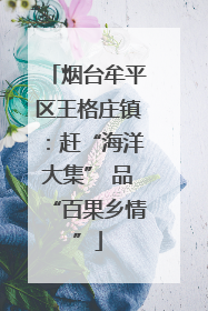 烟台牟平区王格庄镇：赶“海洋大集” 品“百果乡情”